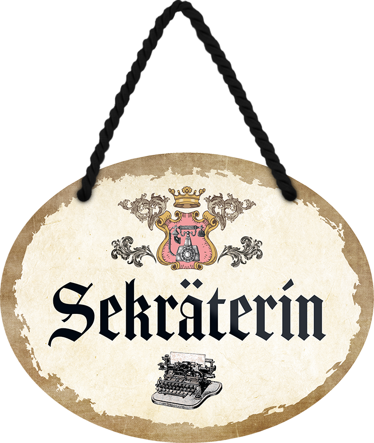 4252024245417	Schilderstore24	 ''Sekräterin'' Schilderstore24 Blechschilder sind perfekt als Geschenk zu Weihnachten, Geburtstage, Feiern, Partys, Grillabende, Namenstag, Feiertag, Mädelsabend, Hochzeit. Jederzeit stilvoll im Wohnzimmer, Partykeller, Garage, Praxis, Büro, Café, Hauseingang Büro Chef Angestellter Arbeit Job Arbeitsplatz Alltag Beruf Ausbildung