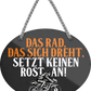 4252024246421	Schilderstore24	 ''Das Rad, das sich dreht, setzt keinen Rost an'' Schilderstore24 Blechschilder sind perfekt als Geschenk zu Weihnachten, Geburtstage, Feiern, Partys, Grillabende, Namenstag, Feiertag, Mädelsabend, Hochzeit. Jederzeit stilvoll im Wohnzimmer, Partykeller, Garage, Praxis, Büro, Café, Hauseingang Mechaniker Auto Motorrad Werkstatt auto werkstatt tüfteln schrauber