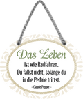 4252024246063	Schilderstore24	 ''Das Leben ist wie Radfahren. Fällst nicht Pedale trittst'' Schilderstore24 Blechschilder sind perfekt als Geschenk zu Weihnachten, Geburtstage, Feiern, Partys, Grillabende, Namenstag, Feiertag, Mädelsabend, Hochzeit. Jederzeit stilvoll im Wohnzimmer, Partykeller, Garage, Praxis, Büro, Café, Hauseingang Weisheiten Leben Sprichwörter Tipp wahrheit sprichwort tiefsinnig ratschlag