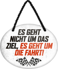 4252024246438	Schilderstore24	 ''Es geht nicht um das Zeil, es geht um die Fahrt'' Schilderstore24 Blechschilder sind perfekt als Geschenk zu Weihnachten, Geburtstage, Feiern, Partys, Grillabende, Namenstag, Feiertag, Mädelsabend, Hochzeit. Jederzeit stilvoll im Wohnzimmer, Partykeller, Garage, Praxis, Büro, Café, Hauseingang Mechaniker Auto Motorrad Werkstatt auto werkstatt tüfteln schrauber
