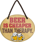 4252024248722		 ''Beer is cheaper than therapy'' Schilderstore24 Blechschilder sind perfekt als Geschenk zu Weihnachten, Geburtstage, Feiern, Partys, Grillabende, Namenstag, Feiertag, Mädelsabend, Hochzeit. Jederzeit stilvoll im Wohnzimmer, Partykeller, Garage, Praxis, Büro, Café, Hauseingang Alkohol Kasten Bier Saufen Getränk Bier Alkohol schaumkrone promille hopfen