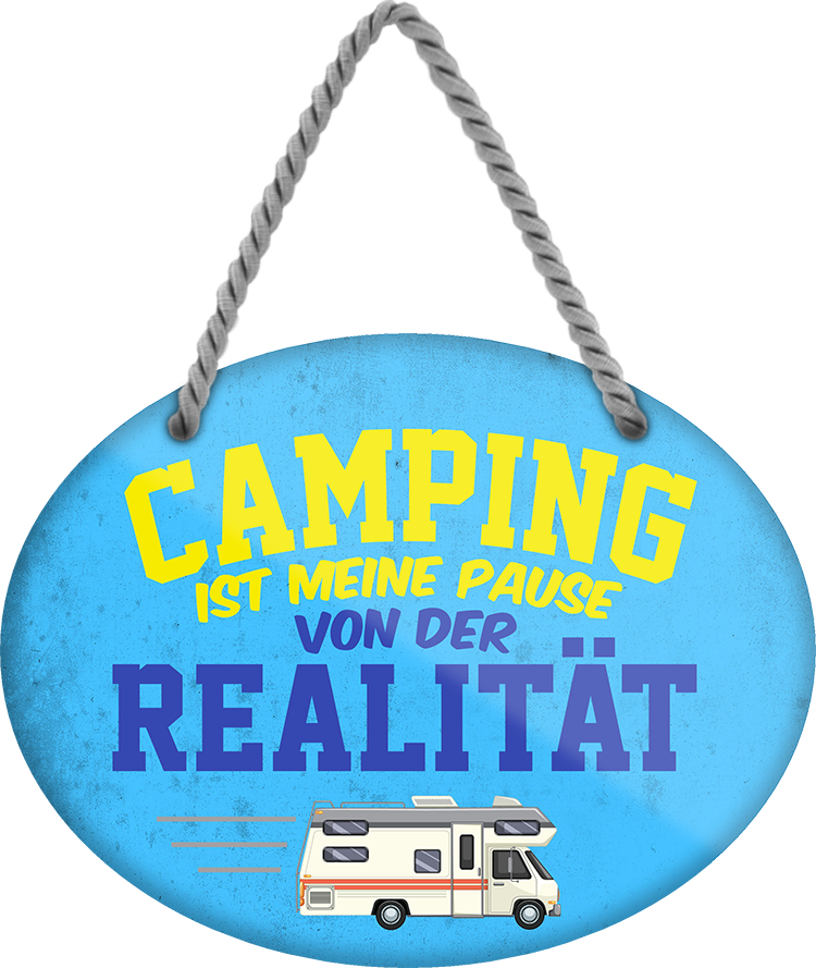 4252024248845		 ''Camping ist Pause von Realität'' Blechschilder sind perfekt als Geschenk zu Weihnachten, Geburtstage, Feiern, Partys, Grillabende, Namenstag, Feiertag, Mädelsabend, Hochzeit. Jederzeit stilvoll im Wohnzimmer, Partykeller, Garage, Praxis, Büro, Café, Hauseingang Camping Natur Wald Freiheit wandern campen outdoor natur roadtripp