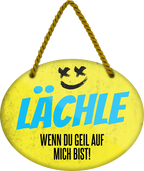 4252024249699		 ''Lächle wenn du geil auf mich bist'' Schilderstore24 Blechschilder sind perfekt als Geschenk zu Weihnachten, Geburtstage, Feiern, Partys, Grillabende, Namenstag, Feiertag, Mädelsabend, Hochzeit. Jederzeit stilvoll im Wohnzimmer, Partykeller, Garage, Praxis, Büro, Café, Hauseingang Weisheiten Leben Sprichwörter Tipp wahrheit sprichwort tiefsinnig ratschlag