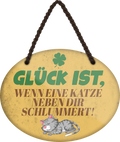 4252024249569		 ''Glück ist, wenn eine Katze neben dir schlummert'' Schilderstore24 Blechschilder sind perfekt als Geschenk zu Weihnachten, Geburtstage, Feiern, Partys, Grillabende, Namenstag, Feiertag, Mädelsabend, Hochzeit Wohnzimmer, Partykeller, Garage, Praxis, Büro, Café, Hauseingang Haustier Tier Freund knuddelig Zuhause Katze Hund Hamster Meerschwein haustiere