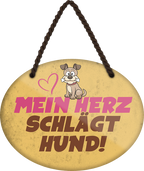 4252024249538		 ''Mein Herz schlägt Hund'' Schilderstore24 Blechschilder sind perfekt als Geschenk zu Weihnachten, Geburtstage, Feiern, Partys, Grillabende, Namenstag, Feiertag, Mädelsabend, Hochzeit Wohnzimmer, Partykeller, Garage, Praxis, Büro, Café, Hauseingang Haustier Tier Freund knuddelig Zuhause Katze Hund Hamster Meerschwein haustiere