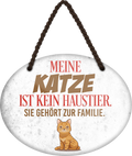 4252024249613		 ''Meine Katze ist kein Haustier Familie'' Schilderstore24 Blechschilder sind perfekt als Geschenk zu Weihnachten, Geburtstage, Feiern, Partys, Grillabende, Namenstag, Feiertag, Mädelsabend, Hochzeit Wohnzimmer, Partykeller, Garage, Praxis, Büro, Café, Hauseingang Haustier Tier Freund knuddelig Zuhause Katze Hund Hamster Meerschwein haustiere