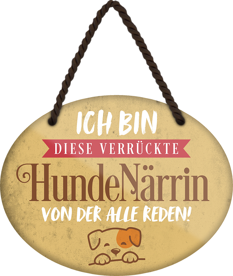 4252024249514		 ''Ich bin diese verrückte HundeNärrin'' Schilderstore24 Blechschilder sind perfekt als Geschenk zu Weihnachten, Geburtstage, Feiern, Partys, Grillabende, Namenstag, Feiertag, Mädelsabend, Hochzeit Wohnzimmer, Partykeller, Garage, Praxis, Büro, Café, Hauseingang Haustier Tier Freund knuddelig Zuhause Katze Hund Hamster Meerschwein haustiere
