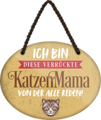 4252024249583		 ''Ich bin diese verrückte KatzenMama'' Schilderstore24 Blechschilder sind perfekt als Geschenk zu Weihnachten, Geburtstage, Feiern, Partys, Grillabende, Namenstag, Feiertag, Mädelsabend, Hochzeit Wohnzimmer, Partykeller, Garage, Praxis, Büro, Café, Hauseingang Haustier Tier Freund knuddelig Zuhause Katze Hund Hamster Meerschwein haustiere