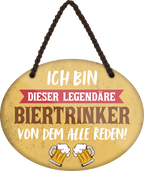 4252024248746		 ''Ich bin dieser legendäre Biertrinker'' Schilderstore24 Blechschilder sind perfekt als Geschenk zu Weihnachten, Geburtstage, Feiern, Partys, Grillabende, Namenstag, Feiertag, Mädelsabend, Hochzeit. Jederzeit stilvoll im Wohnzimmer, Partykeller, Garage, Praxis, Büro, Café, Hauseingang Alkohol Kasten Bier Saufen Getränk Bier Alkohol schaumkrone promille hopfen