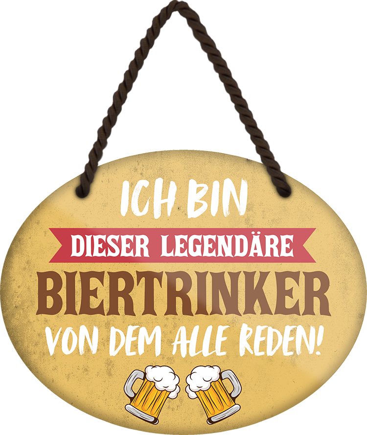 4252024248746		 ''Ich bin dieser legendäre Biertrinker'' Schilderstore24 Blechschilder sind perfekt als Geschenk zu Weihnachten, Geburtstage, Feiern, Partys, Grillabende, Namenstag, Feiertag, Mädelsabend, Hochzeit. Jederzeit stilvoll im Wohnzimmer, Partykeller, Garage, Praxis, Büro, Café, Hauseingang Alkohol Kasten Bier Saufen Getränk Bier Alkohol schaumkrone promille hopfen