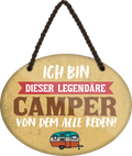 4252024248852		 ''Ich bin dieser legendäre Camper'' Schilderstore24 Blechschilder sind perfekt als Geschenk zu Weihnachten, Geburtstage, Feiern, Partys, Grillabende, Namenstag, Feiertag, Mädelsabend, Hochzeit. Jederzeit stilvoll im Wohnzimmer, Partykeller, Garage, Praxis, Büro, Café, Hauseingang Camping Natur Wald Freiheit wandern campen outdoor natur roadtripp