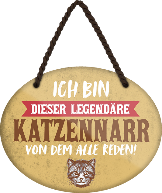 4252024249590		 ''Ich bin dieser legendäre Katzennarr'' Schilderstore24 Blechschilder sind perfekt als Geschenk zu Weihnachten, Geburtstage, Feiern, Partys, Grillabende, Namenstag, Feiertag, Mädelsabend, Hochzeit Wohnzimmer, Partykeller, Garage, Praxis, Büro, Café, Hauseingang Haustier Tier Freund knuddelig Zuhause Katze Hund Hamster Meerschwein haustiere