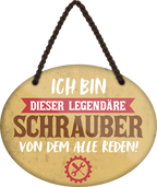 4252024249774		 ''Ich bin dieser legendäre Schrauber'' Schilderstore24 Blechschilder sind perfekt als Geschenk zu Weihnachten, Geburtstage, Feiern, Partys, Grillabende, Namenstag, Feiertag, Mädelsabend, Hochzeit. Jederzeit stilvoll im Wohnzimmer, Partykeller, Garage, Praxis, Büro, Café, Hauseingang Mechaniker Auto Motorrad Werkstatt auto werkstatt tüfteln schrauber