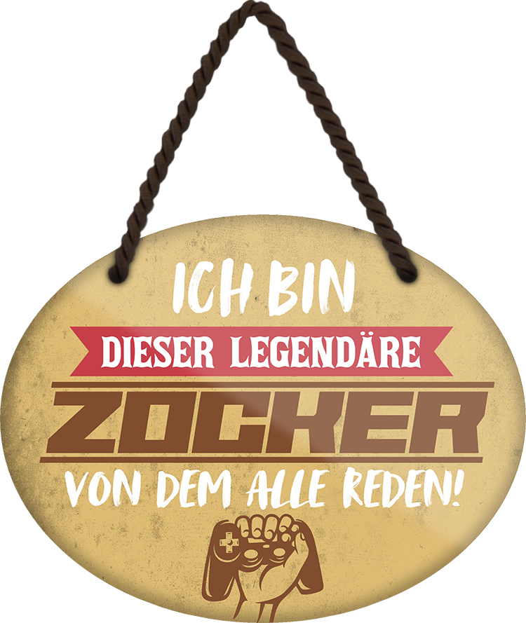 4252024249453		 ''Ich bin dieser legendäre Zocker'' Schilderstore24 Blechschilder sind perfekt als Geschenk zu Weihnachten, Geburtstage, Feiern, Partys, Grillabende, Namenstag, Feiertag, Mädelsabend, Hochzeit. Jederzeit stilvoll im Wohnzimmer, Partykeller, Garage, Praxis, Büro, Café, Hauseingang Freizeit PC Konsole Games Aktivitäten spiele zocken daddeln hobby technik