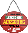 4252024248999		  ''Ich bin dieser legendäre Augsburg Fan'' Schilderstore24 Blechschilder sind perfekt als Geschenk zu Weihnachten, Geburtstage, Feiern, Partys, Grillabende, Namenstag, Feiertag, Mädelsabend, Hochzeit. Jederzeit stilvoll im Wohnzimmer, Partykeller, Garage, Praxis, Büro, Café, Hauseingang Fußball Mannschaft Verein Bolzen Ball sport liga kicken stadion freizeit