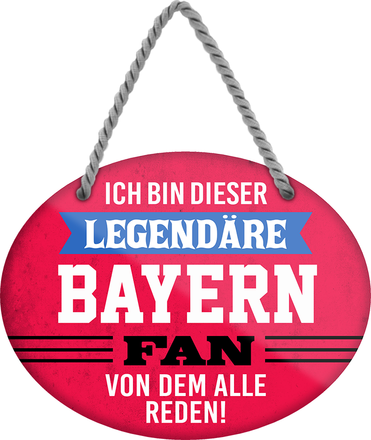 4252024249002		  ''Ich bin dieser legendäre Bayern Fan'' Schilderstore24 Blechschilder sind perfekt als Geschenk zu Weihnachten, Geburtstage, Feiern, Partys, Grillabende, Namenstag, Feiertag, Mädelsabend, Hochzeit. Jederzeit stilvoll im Wohnzimmer, Partykeller, Garage, Praxis, Büro, Café, Hauseingang Fußball Mannschaft Verein Bolzen Ball sport liga kicken stadion freizeit