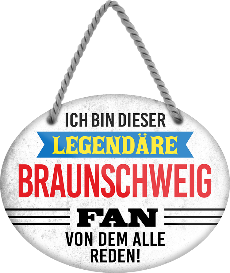 4252024249033		  ''Ich bin dieser legendäre Braunschweig Fan'' Schilderstore24 Blechschilder sind perfekt als Geschenk zu Weihnachten, Geburtstage, Feiern, Partys, Grillabende, Namenstag, Feiertag, Mädelsabend, Hochzeit. Jederzeit stilvoll im Wohnzimmer, Partykeller, Garage, Praxis, Büro, Café, Hauseingang Fußball Mannschaft Verein Bolzen Ball sport liga kicken stadion freizeit