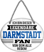 4252024249057		  ''Ich bin dieser legendäre Darmstadt Fan'' Schilderstore24 Blechschilder sind perfekt als Geschenk zu Weihnachten, Geburtstage, Feiern, Partys, Grillabende, Namenstag, Feiertag, Mädelsabend, Hochzeit. Jederzeit stilvoll im Wohnzimmer, Partykeller, Garage, Praxis, Büro, Café, Hauseingang Fußball Mannschaft Verein Bolzen Ball sport liga kicken stadion freizeit