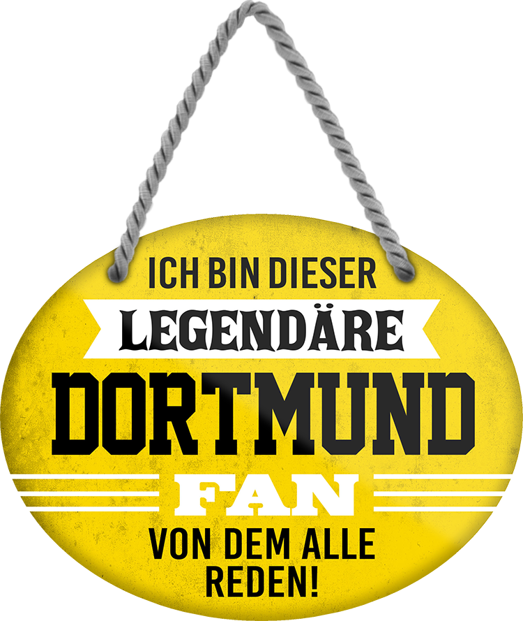 4252024249064		  ''Ich bin dieser legendäre Dortmund Fan'' Schilderstore24 Blechschilder sind perfekt als Geschenk zu Weihnachten, Geburtstage, Feiern, Partys, Grillabende, Namenstag, Feiertag, Mädelsabend, Hochzeit. Jederzeit stilvoll im Wohnzimmer, Partykeller, Garage, Praxis, Büro, Café, Hauseingang Fußball Mannschaft Verein Bolzen Ball sport liga kicken stadion freizeit