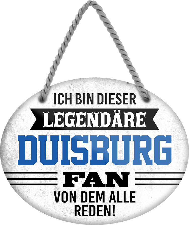 4252024249071		  ''Ich bin dieser legendäre Duisburg Fan'' Schilderstore24 Blechschilder sind perfekt als Geschenk zu Weihnachten, Geburtstage, Feiern, Partys, Grillabende, Namenstag, Feiertag, Mädelsabend, Hochzeit. Jederzeit stilvoll im Wohnzimmer, Partykeller, Garage, Praxis, Büro, Café, Hauseingang Fußball Mannschaft Verein Bolzen Ball sport liga kicken stadion freizeit