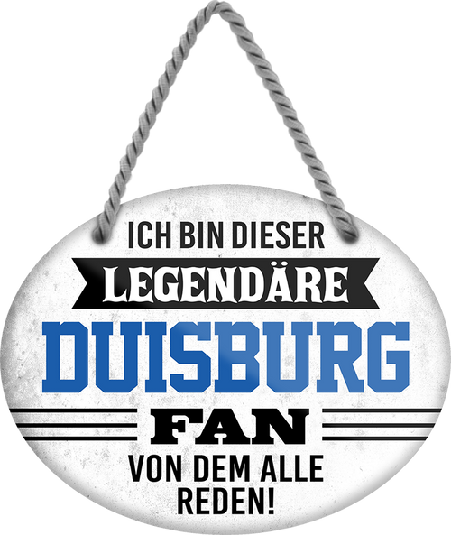 4252024249071		  ''Ich bin dieser legendäre Duisburg Fan'' Schilderstore24 Blechschilder sind perfekt als Geschenk zu Weihnachten, Geburtstage, Feiern, Partys, Grillabende, Namenstag, Feiertag, Mädelsabend, Hochzeit. Jederzeit stilvoll im Wohnzimmer, Partykeller, Garage, Praxis, Büro, Café, Hauseingang Fußball Mannschaft Verein Bolzen Ball sport liga kicken stadion freizeit