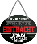4252024249101		  ''Ich bin dieser legendäre Eintracht Fan'' Schilderstore24 Blechschilder sind perfekt als Geschenk zu Weihnachten, Geburtstage, Feiern, Partys, Grillabende, Namenstag, Feiertag, Mädelsabend, Hochzeit. Jederzeit stilvoll im Wohnzimmer, Partykeller, Garage, Praxis, Büro, Café, Hauseingang Fußball Mannschaft Verein Bolzen Ball sport liga kicken stadion freizeit