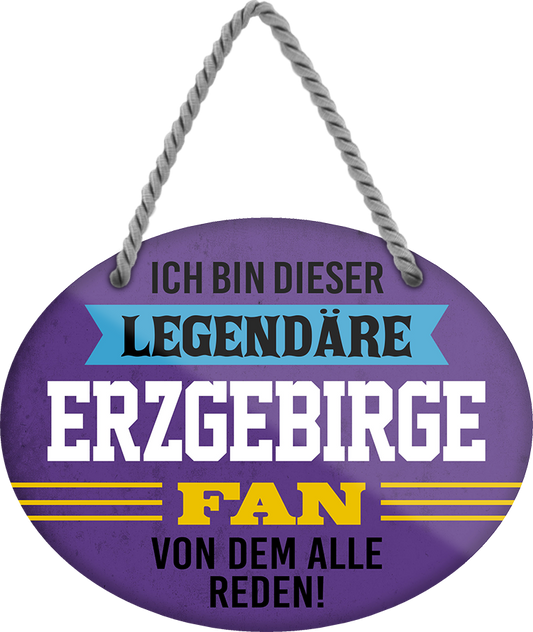 4252024249118		  ''Ich bin dieser legendäre Erzgebirge Fan'' Schilderstore24 Blechschilder sind perfekt als Geschenk zu Weihnachten, Geburtstage, Feiern, Partys, Grillabende, Namenstag, Feiertag, Mädelsabend, Hochzeit. Jederzeit stilvoll im Wohnzimmer, Partykeller, Garage, Praxis, Büro, Café, Hauseingang Fußball Mannschaft Verein Bolzen Ball sport liga kicken stadion freizeit