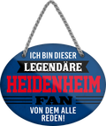 4252024249170		  ''Ich bin dieser legendäre Heidenheim Fan'' Schilderstore24 Blechschilder sind perfekt als Geschenk zu Weihnachten, Geburtstage, Feiern, Partys, Grillabende, Namenstag, Feiertag, Mädelsabend, Hochzeit. Jederzeit stilvoll im Wohnzimmer, Partykeller, Garage, Praxis, Büro, Café, Hauseingang Fußball Mannschaft Verein Bolzen Ball sport liga kicken stadion freizeit