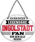 4252024249194		 ''Ich bin dieser legendäre Ingolstadt Fan'' Schilderstore24 Blechschilder sind perfekt als Geschenk zu Weihnachten, Geburtstage, Feiern, Partys, Grillabende, Namenstag, Feiertag, Mädelsabend, Hochzeit. Jederzeit stilvoll im Wohnzimmer, Partykeller, Garage, Praxis, Büro, Café, Hauseingang Fußball Mannschaft Verein Bolzen Ball sport liga kicken stadion freizeit