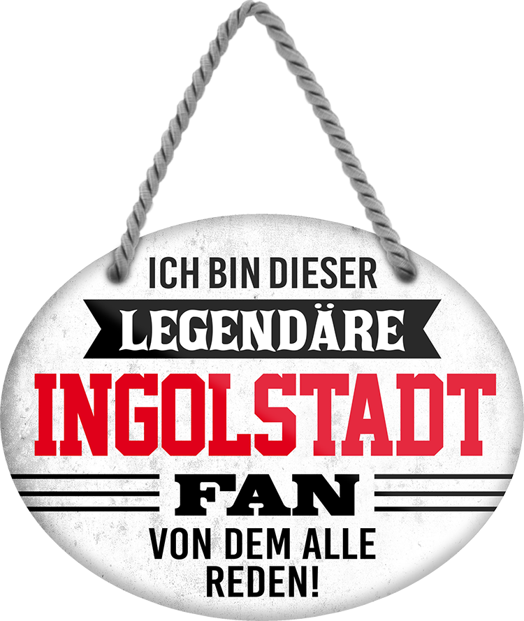 4252024249194		 ''Ich bin dieser legendäre Ingolstadt Fan'' Schilderstore24 Blechschilder sind perfekt als Geschenk zu Weihnachten, Geburtstage, Feiern, Partys, Grillabende, Namenstag, Feiertag, Mädelsabend, Hochzeit. Jederzeit stilvoll im Wohnzimmer, Partykeller, Garage, Praxis, Büro, Café, Hauseingang Fußball Mannschaft Verein Bolzen Ball sport liga kicken stadion freizeit