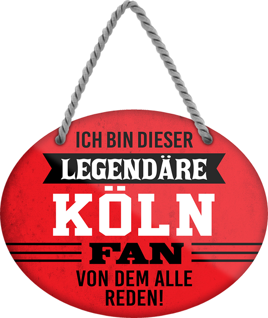 4252024249231		  ''Ich bin dieser legendäre Köln Fan'' Schilderstore24 Blechschilder sind perfekt als Geschenk zu Weihnachten, Geburtstage, Feiern, Partys, Grillabende, Namenstag, Feiertag, Mädelsabend, Hochzeit. Jederzeit stilvoll im Wohnzimmer, Partykeller, Garage, Praxis, Büro, Café, Hauseingang Fußball Mannschaft Verein Bolzen Ball sport liga kicken stadion freizeit