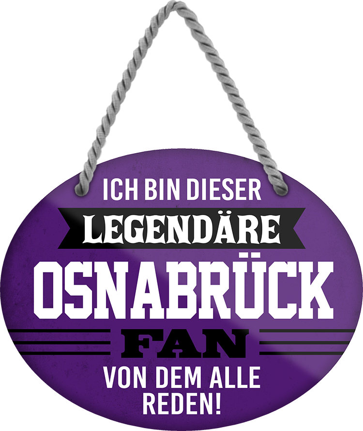 4252024249323		 ''Ich bin dieser legendäre Osnabrück Fan'' Schilderstore24 Blechschilder sind perfekt als Geschenk zu Weihnachten, Geburtstage, Feiern, Partys, Grillabende, Namenstag, Feiertag, Mädelsabend, Hochzeit. Jederzeit stilvoll im Wohnzimmer, Partykeller, Garage, Praxis, Büro, Café, Hauseingang Fußball Mannschaft Verein Bolzen Ball sport liga kicken stadion freizeit