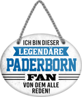 4252024249330		 ''Ich bin dieser legendäre Paderborn Fan'' Schilderstore24 Blechschilder sind perfekt als Geschenk zu Weihnachten, Geburtstage, Feiern, Partys, Grillabende, Namenstag, Feiertag, Mädelsabend, Hochzeit. Jederzeit stilvoll im Wohnzimmer, Partykeller, Garage, Praxis, Büro, Café, Hauseingang Fußball Mannschaft Verein Bolzen Ball sport liga kicken stadion freizeit