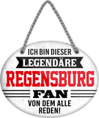 4252024249347		 ''Ich bin dieser legendäre Regensburg Fan'' Schilderstore24 Blechschilder sind perfekt als Geschenk zu Weihnachten, Geburtstage, Feiern, Partys, Grillabende, Namenstag, Feiertag, Mädelsabend, Hochzeit. Jederzeit stilvoll im Wohnzimmer, Partykeller, Garage, Praxis, Büro, Café, Hauseingang Fußball Mannschaft Verein Bolzen Ball sport liga kicken stadion freizeit