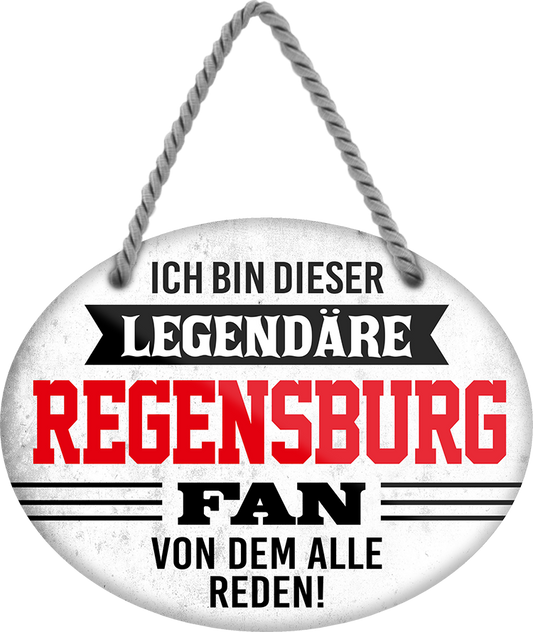 4252024249347		 ''Ich bin dieser legendäre Regensburg Fan'' Schilderstore24 Blechschilder sind perfekt als Geschenk zu Weihnachten, Geburtstage, Feiern, Partys, Grillabende, Namenstag, Feiertag, Mädelsabend, Hochzeit. Jederzeit stilvoll im Wohnzimmer, Partykeller, Garage, Praxis, Büro, Café, Hauseingang Fußball Mannschaft Verein Bolzen Ball sport liga kicken stadion freizeit