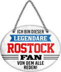 4252024249354		 ''Ich bin dieser legendäre Rostock Fan'' Schilderstore24 Blechschilder sind perfekt als Geschenk zu Weihnachten, Geburtstage, Feiern, Partys, Grillabende, Namenstag, Feiertag, Mädelsabend, Hochzeit. Jederzeit stilvoll im Wohnzimmer, Partykeller, Garage, Praxis, Büro, Café, Hauseingang Fußball Mannschaft Verein Bolzen Ball sport liga kicken stadion freizeit