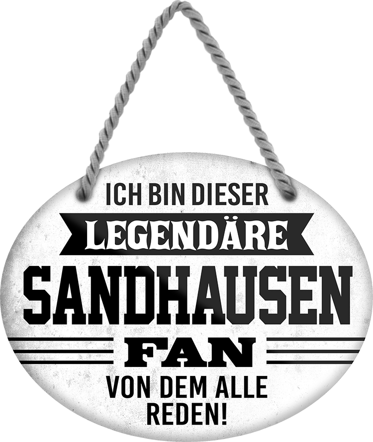 4252024249361		 ''Ich bin dieser legendäre Sandhausen Fan'' Schilderstore24 Blechschilder sind perfekt als Geschenk zu Weihnachten, Geburtstage, Feiern, Partys, Grillabende, Namenstag, Feiertag, Mädelsabend, Hochzeit. Jederzeit stilvoll im Wohnzimmer, Partykeller, Garage, Praxis, Büro, Café, Hauseingang Fußball Mannschaft Verein Bolzen Ball sport liga kicken stadion freizeit