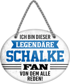 4252024249385		 ''Ich bin dieser legendäre Schalke Fan (weiß)'' Schilderstore24 Blechschilder sind perfekt als Geschenk zu Weihnachten, Geburtstage, Feiern, Partys, Grillabende, Namenstag, Feiertag, Mädelsabend, Hochzeit. Jederzeit stilvoll im Wohnzimmer, Partykeller, Garage, Praxis, Büro, Café, Hauseingang Fußball Mannschaft Verein Bolzen Ball sport liga kicken stadion freizeit