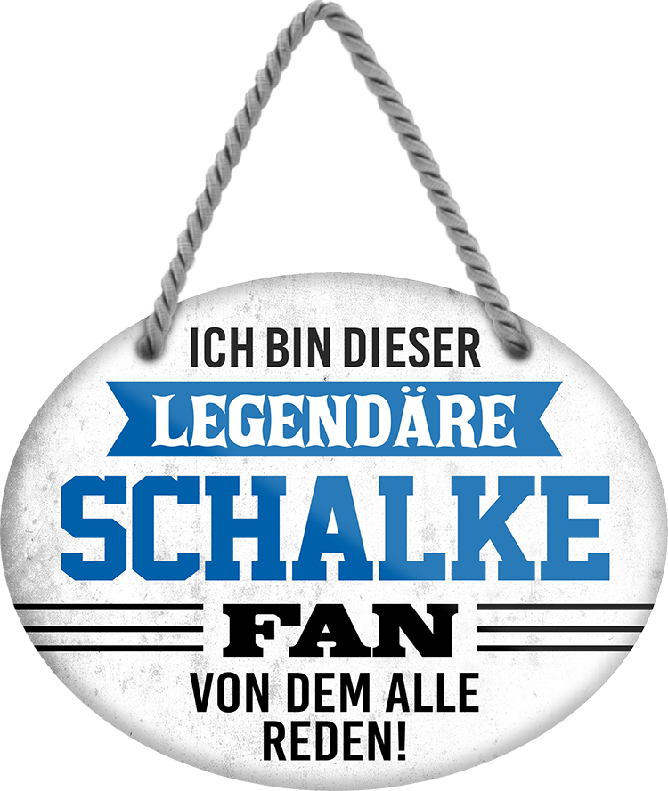 4252024249385		 ''Ich bin dieser legendäre Schalke Fan (weiß)'' Schilderstore24 Blechschilder sind perfekt als Geschenk zu Weihnachten, Geburtstage, Feiern, Partys, Grillabende, Namenstag, Feiertag, Mädelsabend, Hochzeit. Jederzeit stilvoll im Wohnzimmer, Partykeller, Garage, Praxis, Büro, Café, Hauseingang Fußball Mannschaft Verein Bolzen Ball sport liga kicken stadion freizeit