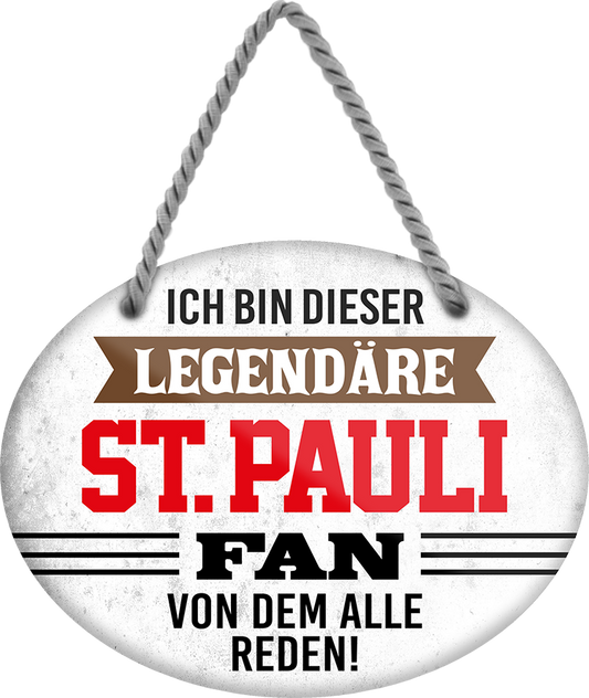 4252024249408		 ''Ich bin dieser legendäre St. Pauli Fan'' Schilderstore24 Blechschilder sind perfekt als Geschenk zu Weihnachten, Geburtstage, Feiern, Partys, Grillabende, Namenstag, Feiertag, Mädelsabend, Hochzeit. Jederzeit stilvoll im Wohnzimmer, Partykeller, Garage, Praxis, Büro, Café, Hauseingang Fußball Mannschaft Verein Bolzen Ball sport liga kicken stadion freizeit