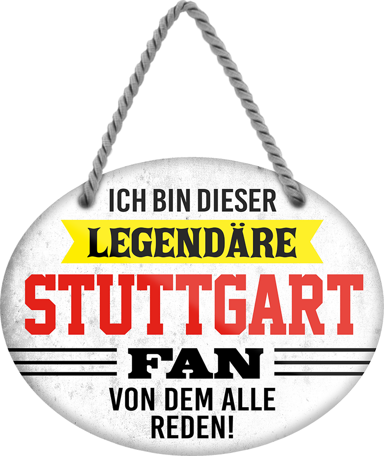 4252024249415		 ''Ich bin dieser legendäre Stuttgart Fan'' Schilderstore24 Blechschilder sind perfekt als Geschenk zu Weihnachten, Geburtstage, Feiern, Partys, Grillabende, Namenstag, Feiertag, Mädelsabend, Hochzeit. Jederzeit stilvoll im Wohnzimmer, Partykeller, Garage, Praxis, Büro, Café, Hauseingang Fußball Mannschaft Verein Bolzen Ball sport liga kicken stadion freizeit