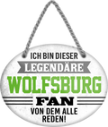 4252024249439		 ''Ich bin dieser legendäre Wolfsburg Fan'' Schilderstore24 Blechschilder sind perfekt als Geschenk zu Weihnachten, Geburtstage, Feiern, Partys, Grillabende, Namenstag, Feiertag, Mädelsabend, Hochzeit. Jederzeit stilvoll im Wohnzimmer, Partykeller, Garage, Praxis, Büro, Café, Hauseingang Fußball Mannschaft Verein Bolzen Ball sport liga kicken stadion freizeit