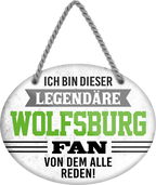 4252024249439		 ''Ich bin dieser legendäre Wolfsburg Fan'' Schilderstore24 Blechschilder sind perfekt als Geschenk zu Weihnachten, Geburtstage, Feiern, Partys, Grillabende, Namenstag, Feiertag, Mädelsabend, Hochzeit. Jederzeit stilvoll im Wohnzimmer, Partykeller, Garage, Praxis, Büro, Café, Hauseingang Fußball Mannschaft Verein Bolzen Ball sport liga kicken stadion freizeit