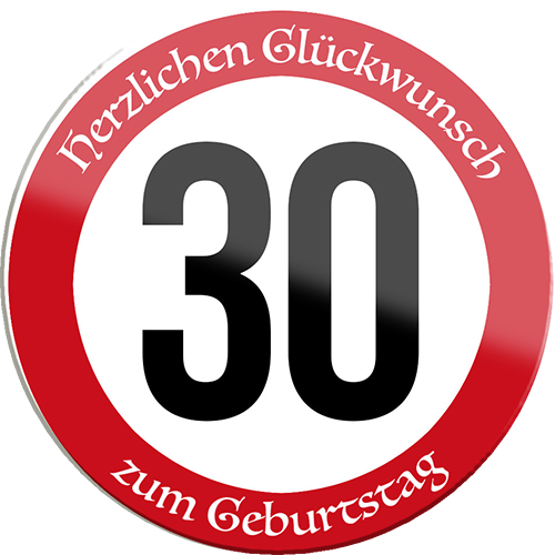 4252024254877		 ''Herzlichen Glückwunsch zum Geburtstag 30''
Schilderstore24 Blechschilder sind perfekt als Geschenk zu Weihnachten, Geburtstage, Feiern, Partys, Grillabende, Namenstag, Feiertag, Mädelsabend, Hochzeit. Jederzeit stilvoll im Wohnzimmer, Partykeller, Garage, Praxis, Büro, Café, Hauseingang Zuhause Eltern Geschwister oma opa familie geburtstag happy birthday