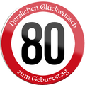 4252024254945		 ''Herzlichen Glückwunsch zum Geburtstag 80''
Schilderstore24 Blechschilder sind perfekt als Geschenk zu Weihnachten, Geburtstage, Feiern, Partys, Grillabende, Namenstag, Feiertag, Mädelsabend, Hochzeit. Jederzeit stilvoll im Wohnzimmer, Partykeller, Garage, Praxis, Büro, Café, Hauseingang Zuhause Eltern Geschwister oma opa familie geburtstag happy birthday