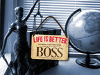 Tin sign ''Life is better Boss'' 18x12cm