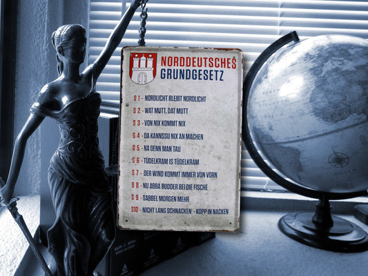 Blechschild ''Norddeutsches Grundgesetz'' 20x30cm