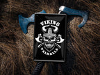 Tin sign "Viking Valhalla (black, axes)" 20x30cm