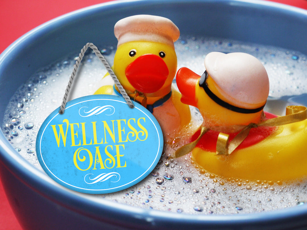 Blechschild ''Wellness Oase'' 18x14cm