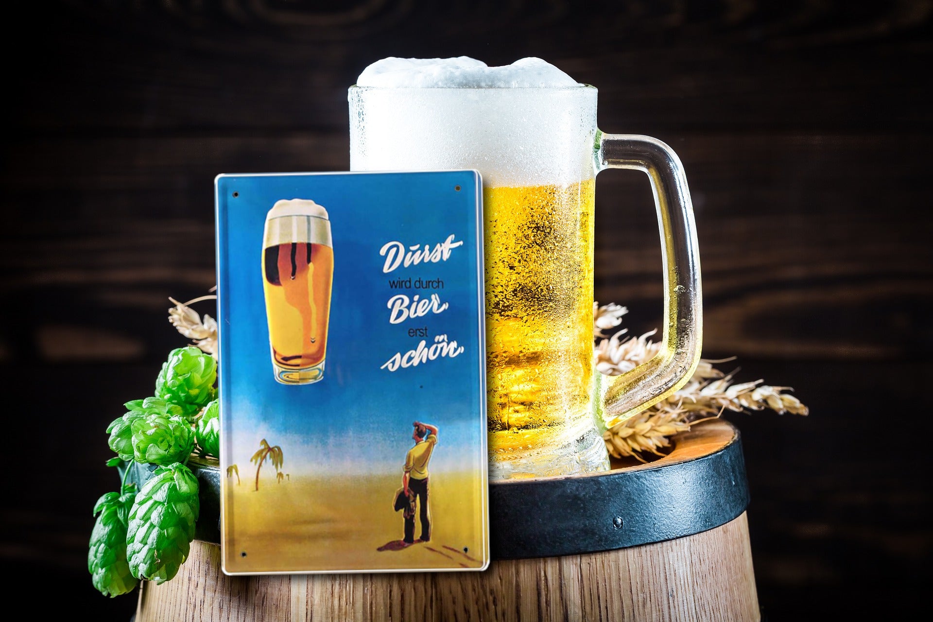 Blechschild ''Durst Bier schön'' 20x30cm